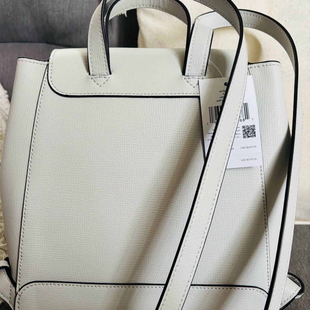 Kate Spade Gray Backpack with Structured Design and Gold Accents - Picture 2 of 3